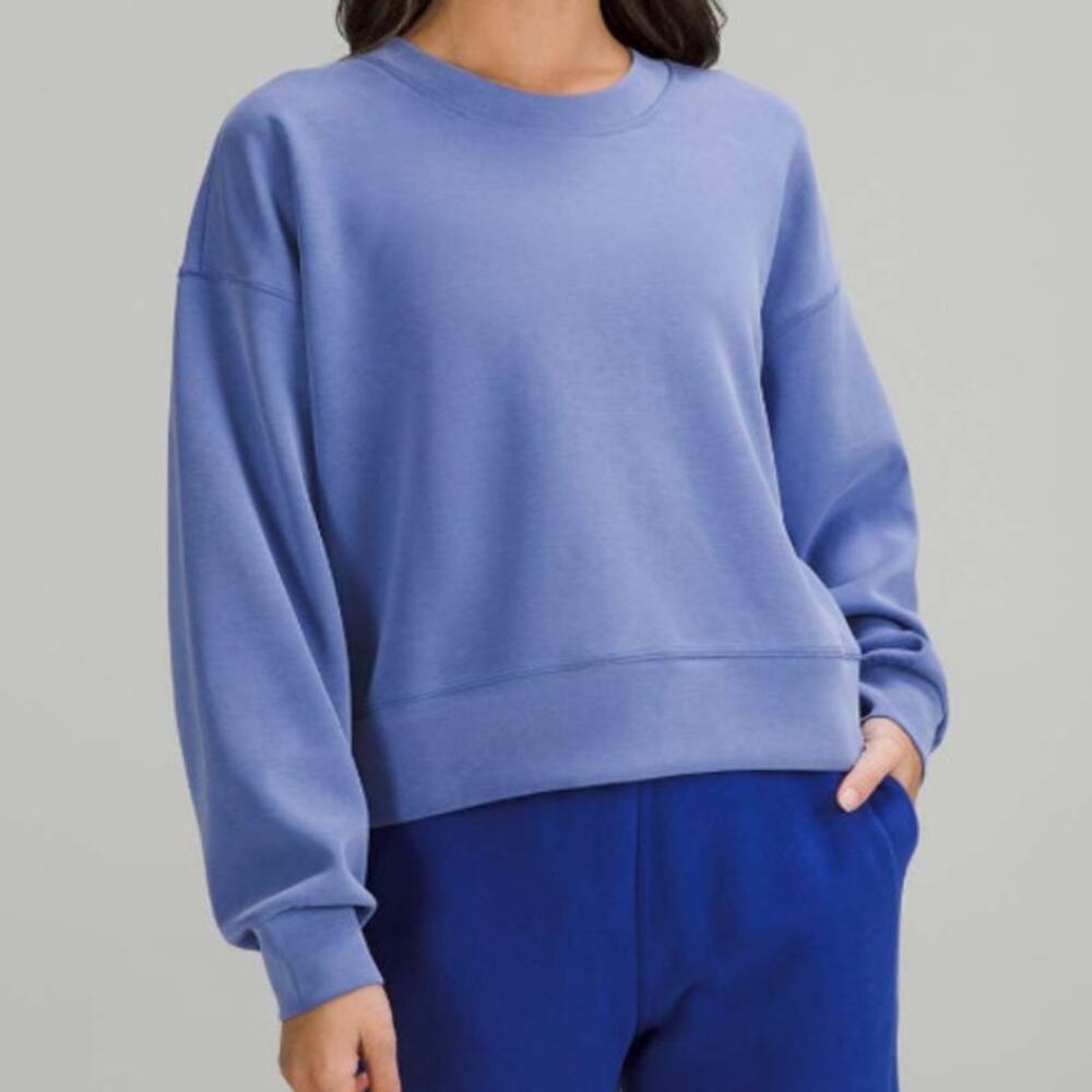 lululemon Perfectly Oversized Cropped Crew Softstreme 10 Wild Indigo Sweatshirt